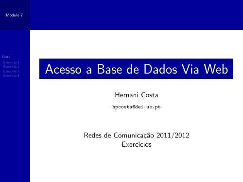 Acesso a Base de Dados Via Web