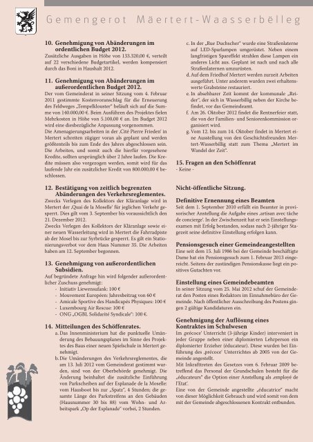 Gemeeneblat - Administration Communale de Mertert