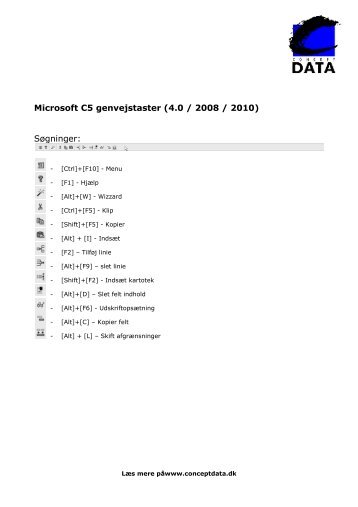 Microsoft C5 genvejstaster (4.0 / 2008 / 2010) SÃ¸gninger: