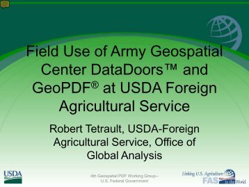 USDA - Use of GeoPDF Imagery - Army Geospatial Center - U.S. Army