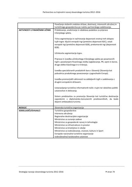 Strategija razvoja slovenskega turizma 2012-2016 - Ministrstvo za ...