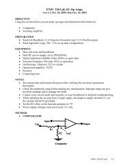 ENSC 220 Lab #2: Op Amps