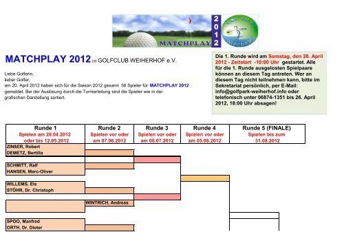 matchplay - Golfpark Weiherhof