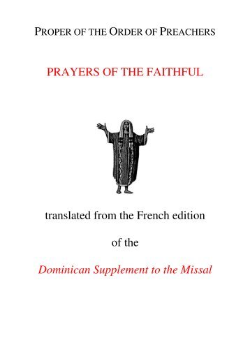 PRAYERS OF THE FAITHFUL translated from the French edition of ...