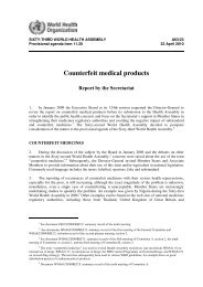 Counterfeit Medical Products, Report by the Secretariat