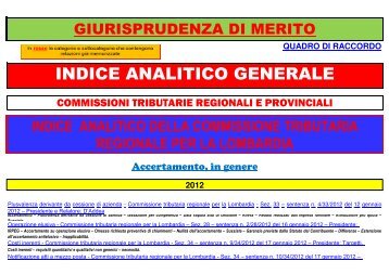 Commissione Tributaria Regionale della Lombardia - Corso di ...