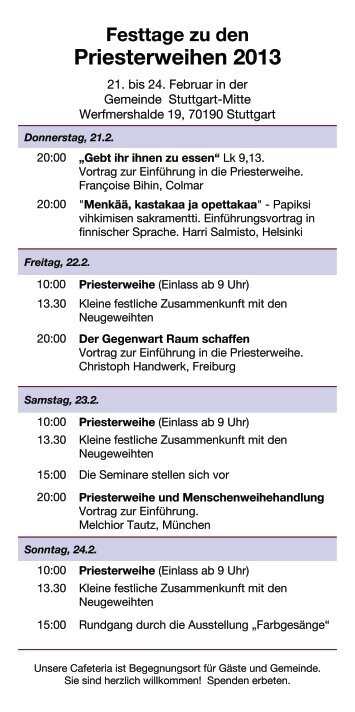 Festtage zu den Priesterweihen 2013 - Die Christengemeinschaft