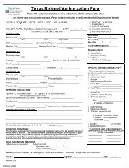 Texas Referral/Authorization Form Instructions