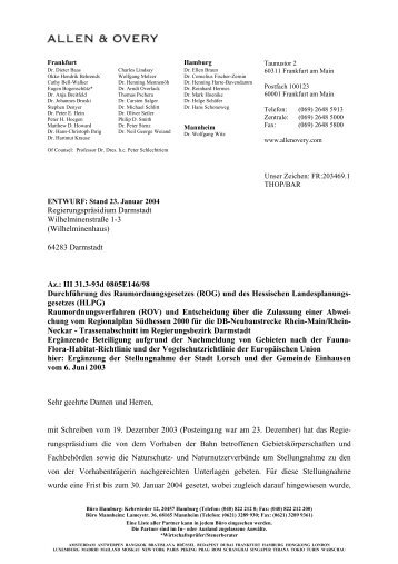 RegierungsprÃ¤sidium Darmstadt WilhelminenstraÃe 1 ... - SPD Lorsch