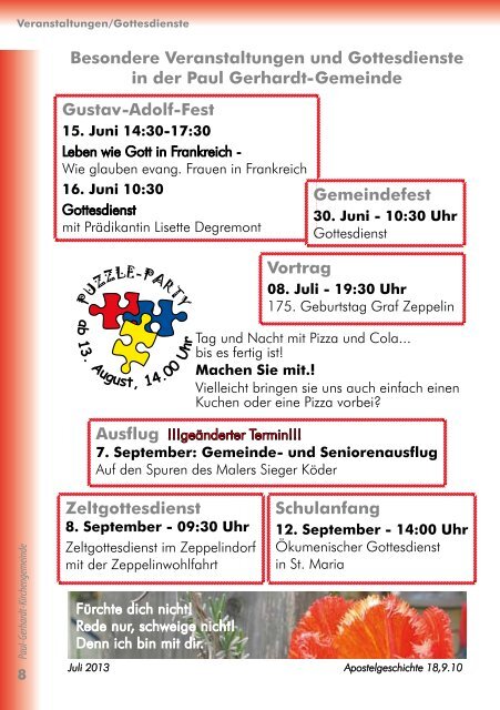 Juni-September - Paul-Gerhardt-Kirchengemeinde - Friedrichshafen