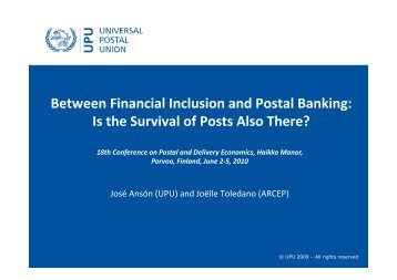 the presentation of the paper - Postal Financial Inclusion