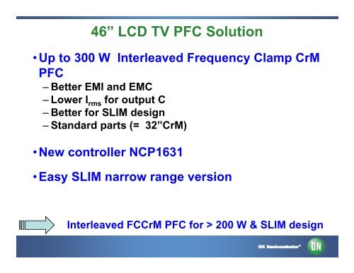 AC-DC LCD TV Power Architecture and LED ... - ON Semiconductor