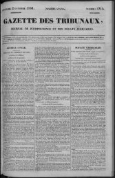 GAZETTE DES TRIBUNAUX