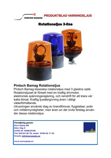 produktblad varningsljus - Euro Equip AB