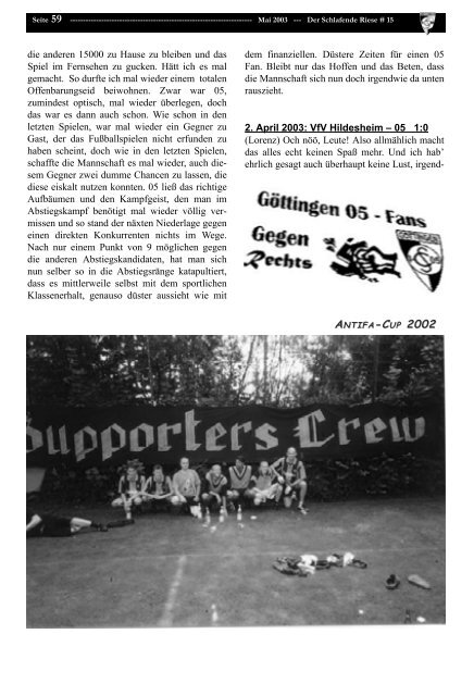 Der Schlafende Riese gaben - RSV GÃ¶ttingen 05 Fanpage