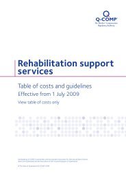 Rehabilitation support services table of costs from 1 July ... - Q-Comp