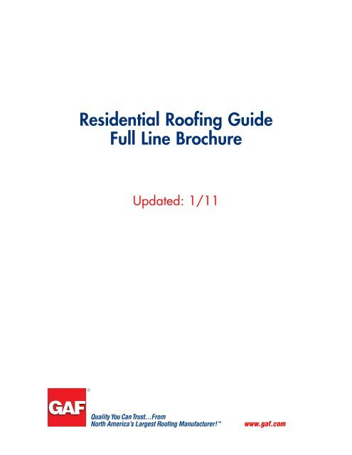 Residential Roofing Full Line Brochure - Huttig Building Products