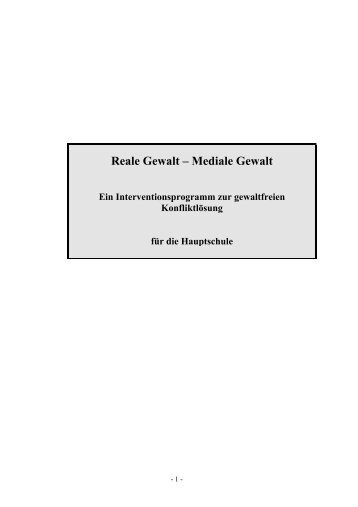 Reale Gewalt â€“ Mediale Gewalt