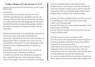 Predigt zu Pfingsten 2013 über Johannes 14, 23-27