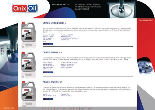 INfINITELy LubrICATINg - Onix Oil