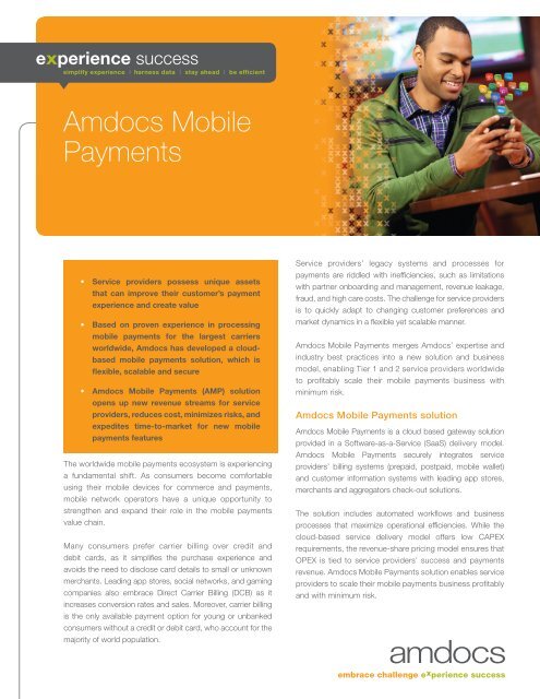 Brochure: Amdocs Mobile Payments