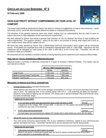 How to save electricity - Midrand Estates