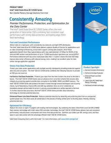 Intel® Solid-State Drive DC S3500 Product Brief