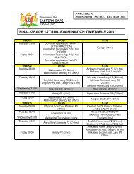 Grade 12 Trial Examination: Final Time Table - Ecexams.co.za