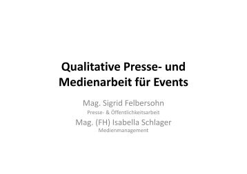 Qualitative Presse- und Medienarbeit für Events - Stadtmarketing ...