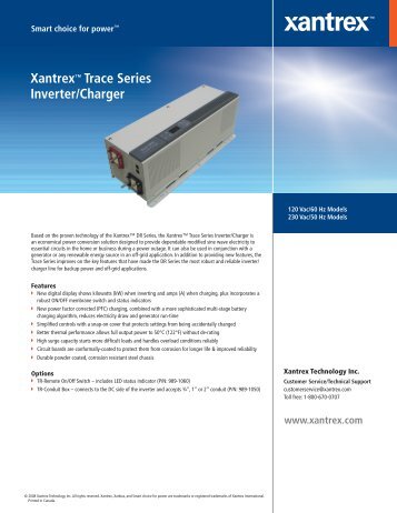 Xantrexâ¢ Trace Series Inverter/Charger - Solar Panels