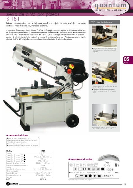 catalogo sierras optimum quantum