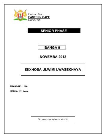 isiXhosa Home Language - Ecexams.co.za