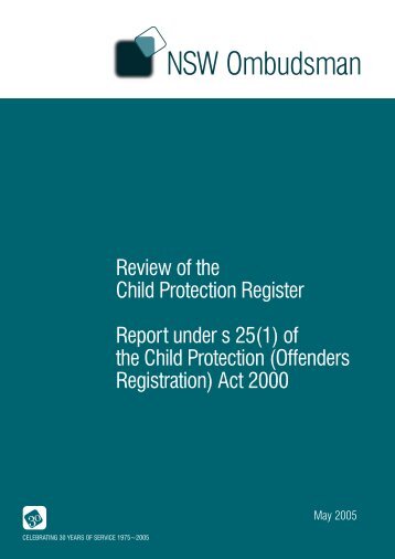 Review of the Child Protection Register Report under s 25(1) - NSW ...