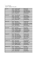 Lector Schedule