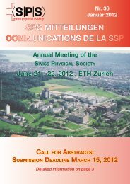 SPG MITTEILUNGEN COMMUNICATIONS DE LA SSP