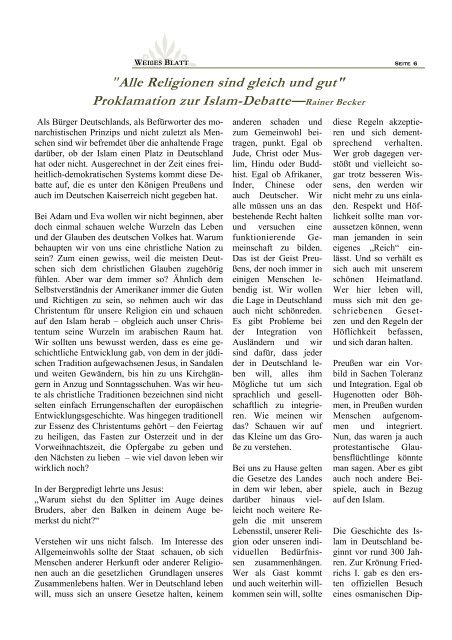 Tugend, Glaube, Toleranz - Neue Deutsche Monarchie eV