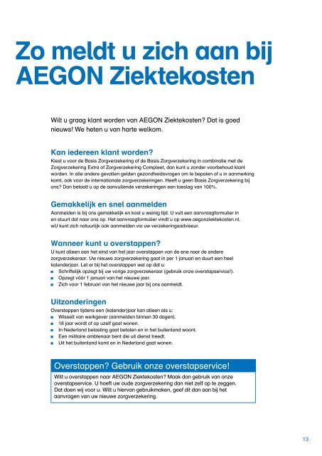 AEGON Ziektekosten voor particulieren - Onvz