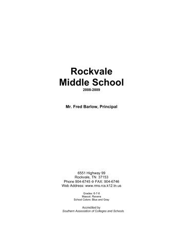 Rutherford County Schools Calendar 2008 - Rockvale Middle School