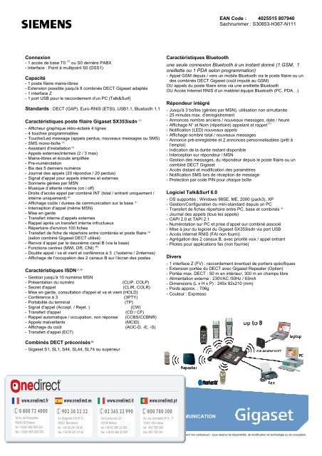 Gigaset SX353isdn - Onedirect