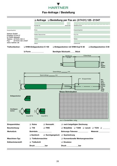 Tieflochbohrer - Hartner GmbH