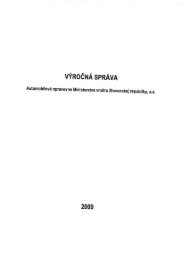 VÃ½roÄnÃ¡ sprÃ¡va za rok 2009, 1.ÄasÅ¥ na stiahnutie (PDF) - AOMVSR.sk