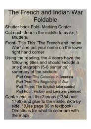 French and Indian War foldable