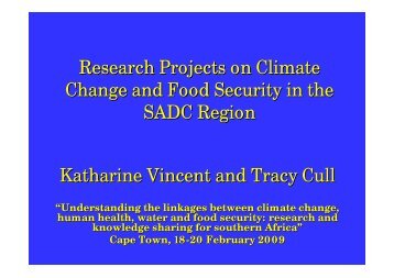 Research Projects on Climate Change and Food Security in the SADC ...