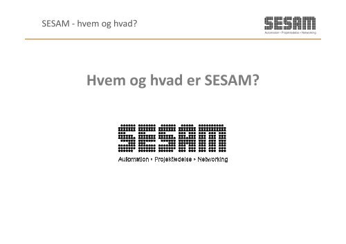 Velkomst og introduktion - Sesam Danmark