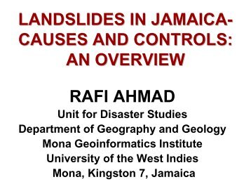 LANDSLIDES IN JAMAICA-- CAUSES AND CONTROLS: AN ... - NGI