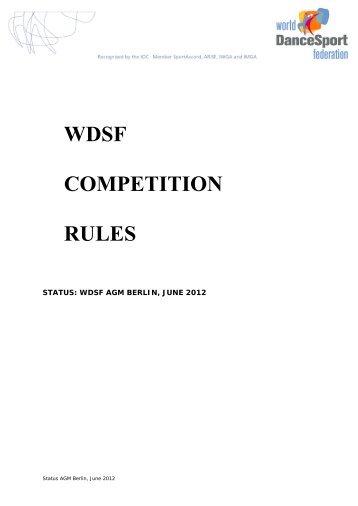WDSF COMPETITION RULES - World DanceSport Federation