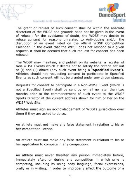 WDSF COMPETITION RULES - World DanceSport Federation