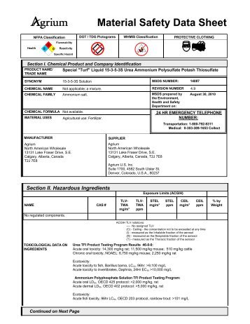 MSDS - Agrium Wholesale