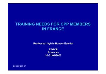 TRAINING NEEDS FOR CPP MEMBERS IN FRANCE - European ...