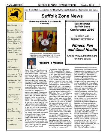 Suffolk Zone Spring 2010 Newsletter - nys ahperd